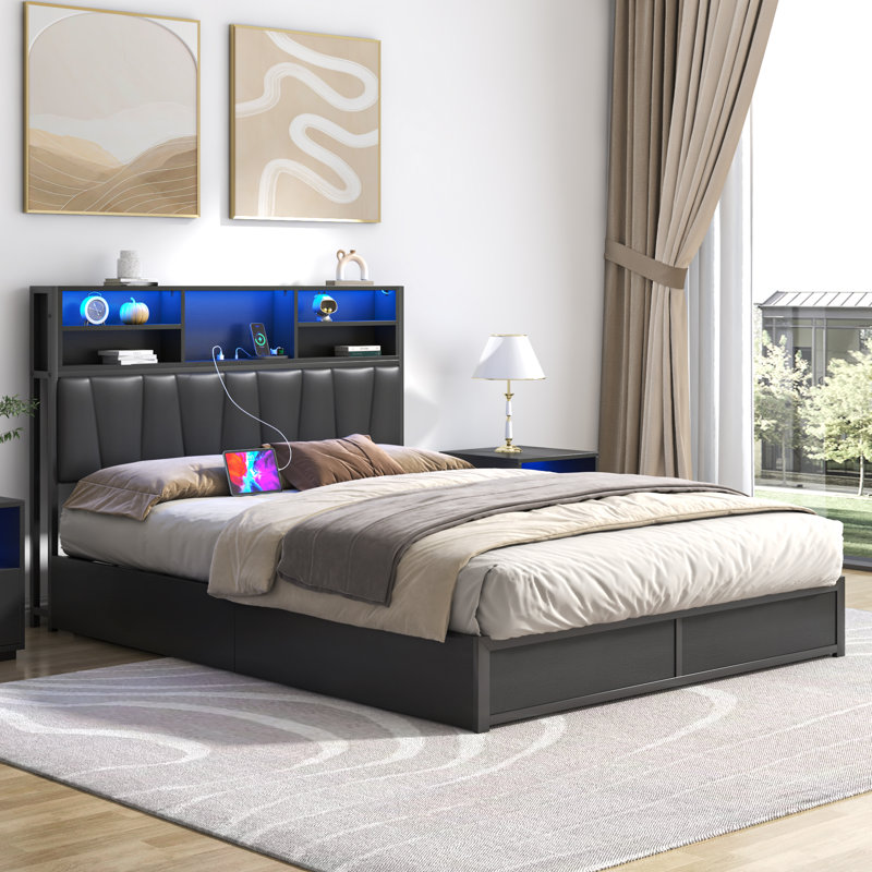 Wayfair storage beds queen discount